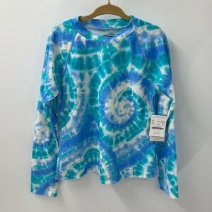 Crewcuts blue tie dye rash guard